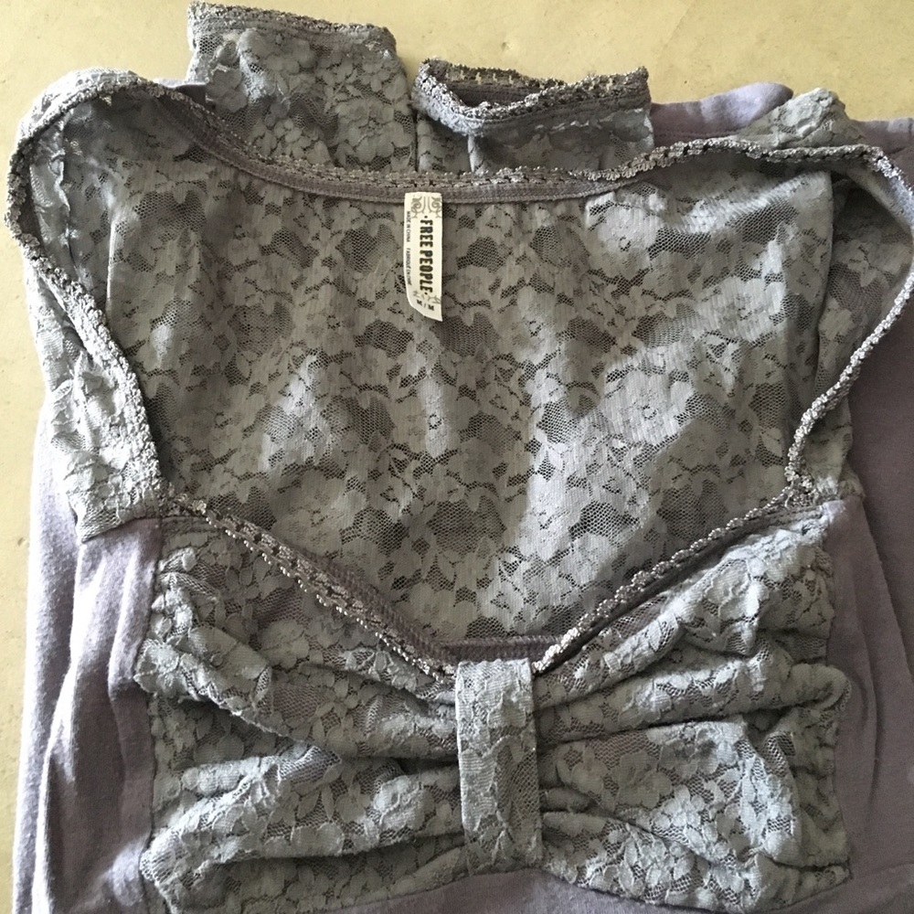 Free People Lace Top with Crochet Details